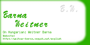 barna weitner business card